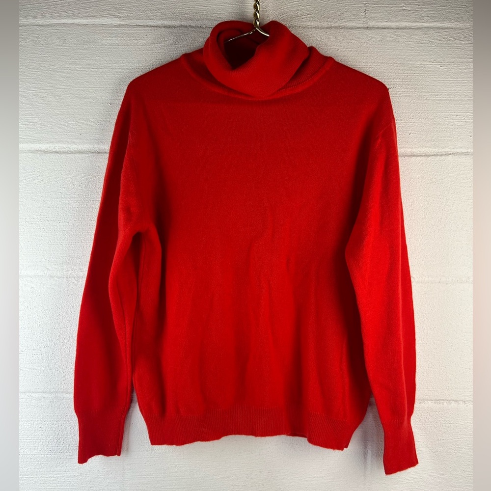 Vintage Dalton 100% Virgin Cashmere Red Turtleneck Sweater